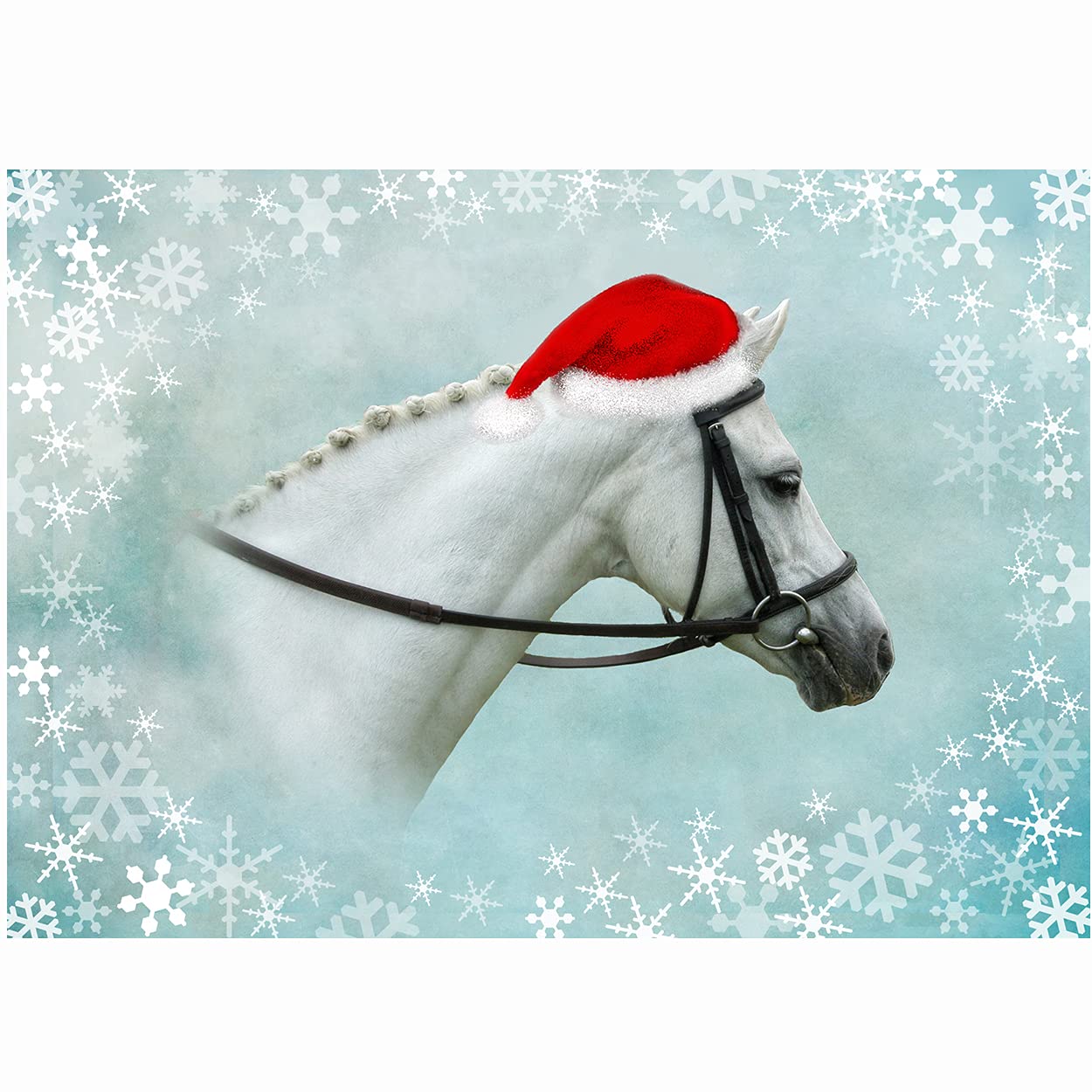 Horse Wearing Santa's Hat Christmas Cards - Pack Of Ten - One Design