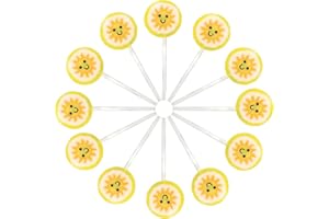 RBBZ PARTY Sun Candy Lollipops - 30 Count Individually Wrapped Suckers Bulk - Cute Fun Summer Themed Yellow Candy Favors - Beach Theme Party - Pool Party Treats - Birthday Party Goodie Bags - Lemon Party Favors