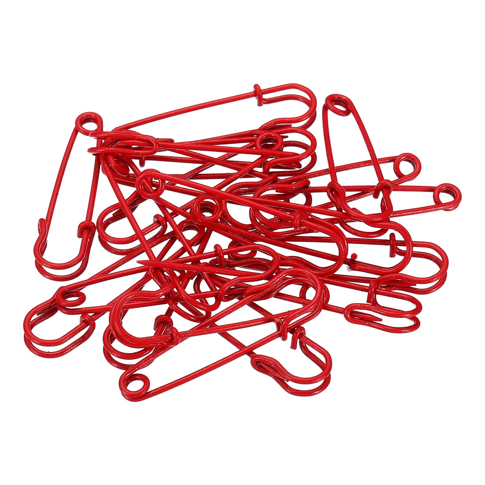 YOKIVE 20 Pcs Safety Pins, Large Metal Sewing Pins | Craft Making, Great for Clothing, Knitting, Sewing (Red, 1.97-Inch)