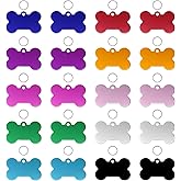 Penta Angel Aluminum Alloy Pet ID Tags 20Pcs Bone Shaped Blank Engraved Dog Cat Name Phone Number Identification Card Tags