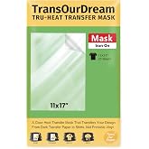 TransOurDream Heat Transfer Mask &amp; Iron on Tape (11"x17", 10 Sheets)- Iron-On Clear Positioning Film for Dark Transfer Paper &amp; Printable HTV on Shirts