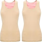 Sintege 2 Pcs Thermal Tank Top Womens Fleece Lined Underwear Tops Undershirt for Women Cotton Blend Cami Warm Base Layer Vest