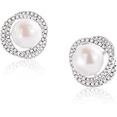 PEARLETTE Freshwater Pearl Stud Earrings for Women – Hypoallergenic 18K Gold Plated Sterling Silver for Mother, Wife, Brides (Birthday, Valentine's Day, Anniversary,Wedding)