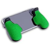 PUK Mobile Gaming Grip, Ergonomic Phone Game Handle that Reduces Hand Fatigue, Black and Green with 3M Adhesive Pads, Android Phone Controller Grip, Part of the Mobile Gaming System