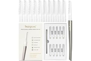 MATGICOL Dermaplaning Razor for Face - 10 Blade Refills, Dermaplaning Tool for Face Help Exfoliate and Smooth Skin, Easy-to-Use Facial Razors, Eyebrow Razor & Peach Fuzz Removal for Beauty