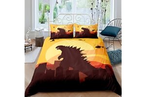 sonicpony Boys Duvet Cover Set Twin Full Size Dinosaur Comforter Cover Bedding Set 3D Teens Men Microfiber 1 Piece Duvet Cover with Zipper Closure 2 Pieces Pillow Shames No Comforter (Dino9, Twin)