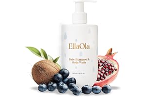 ELLAOLA Tear Free Baby Shampoo & Body Wash - Organic, Hypoallergenic Baby + Kid Soap Hydrates & Nourishes While Gently Cleansing Sensitive Skin, Fragrance Free | 10.1 fl. oz.