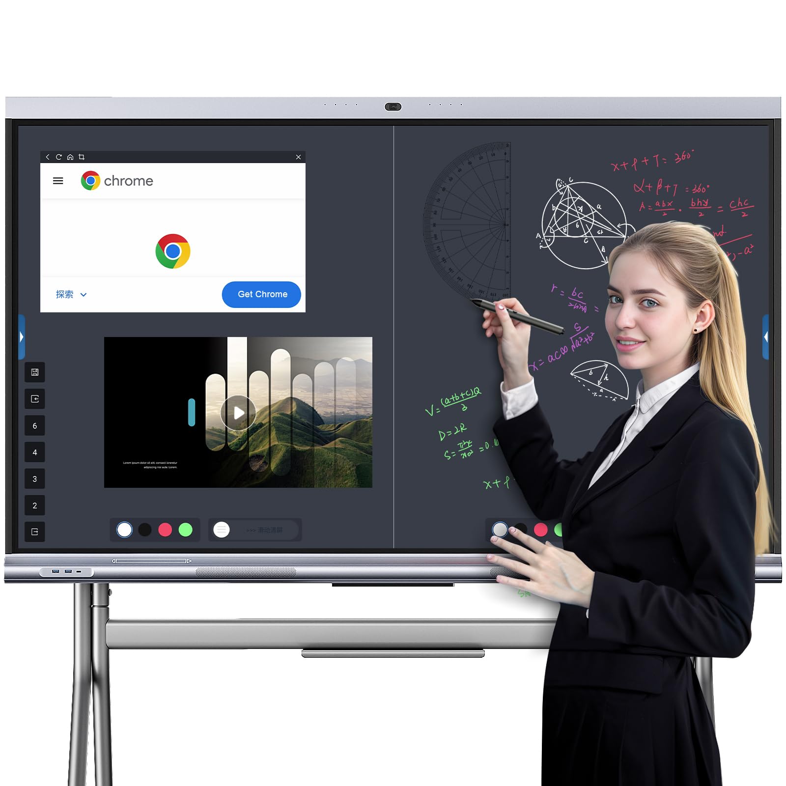 43 Inch Smartboard Smart Board, 65” Interactive Display, 4K UHD Electronic Board with ...