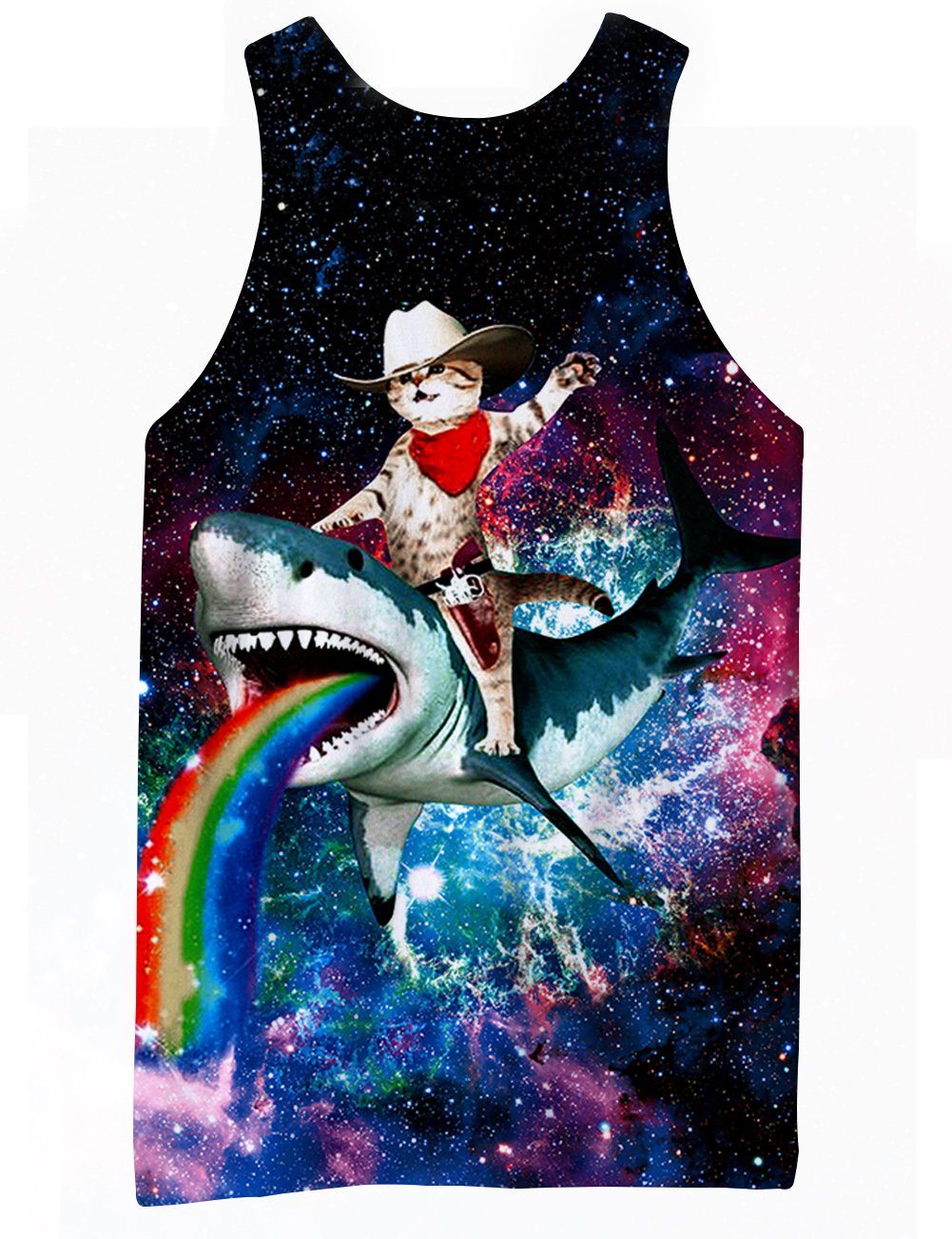 Leapparel Men s Pack Athletic Compression Under Base Colorful Rainbon Cat On Whale Layer Sport Tank Top Undershirt Bodybuilding Jersey Clothes L Cat on Whale Large