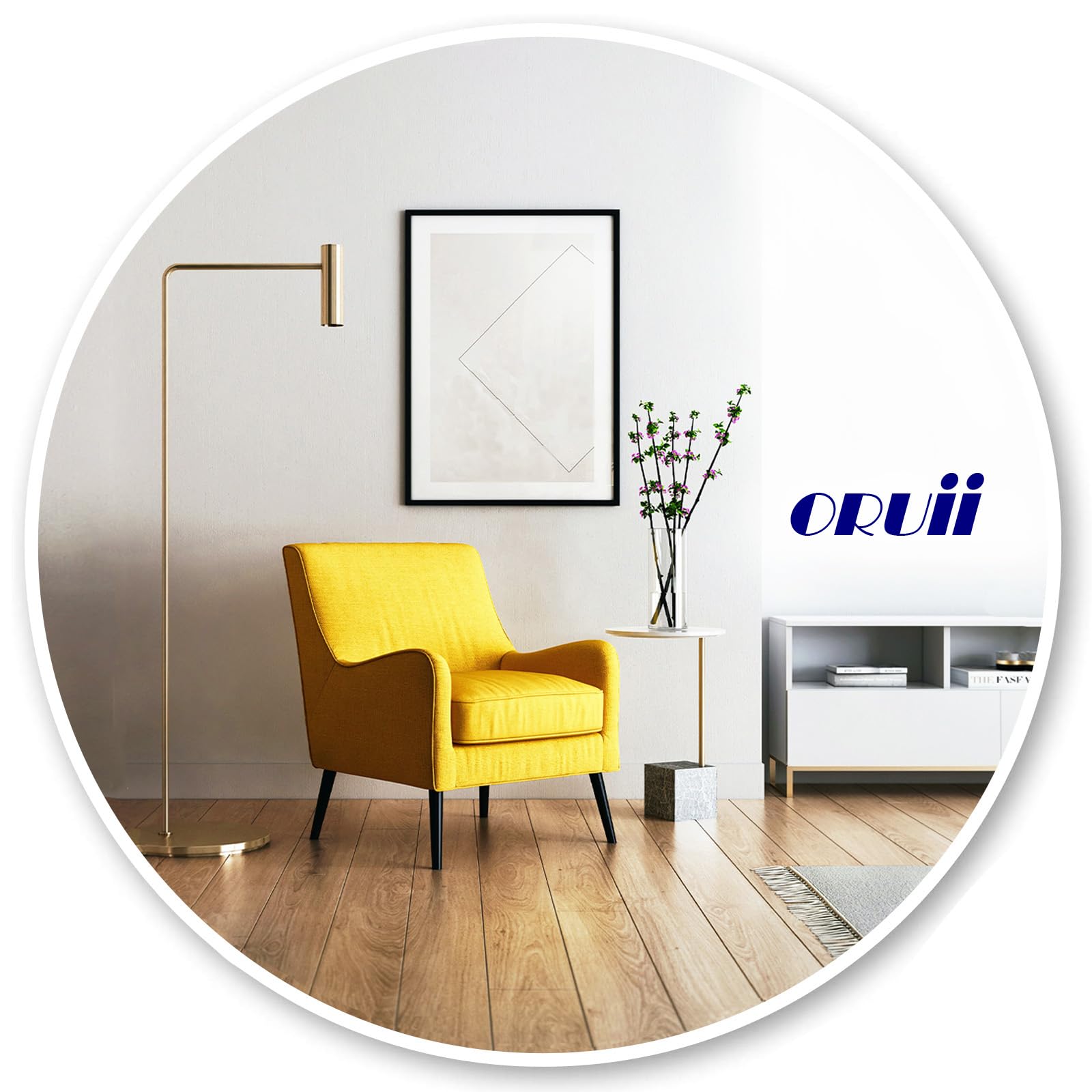 Oruii White Round Mirror, White Round Mirror 24 inch, Circle Bathroom Mirrors Metal Frame, Circle Mirrors for Wall, Bathroom, Over Sink, Living Room, Vanity.