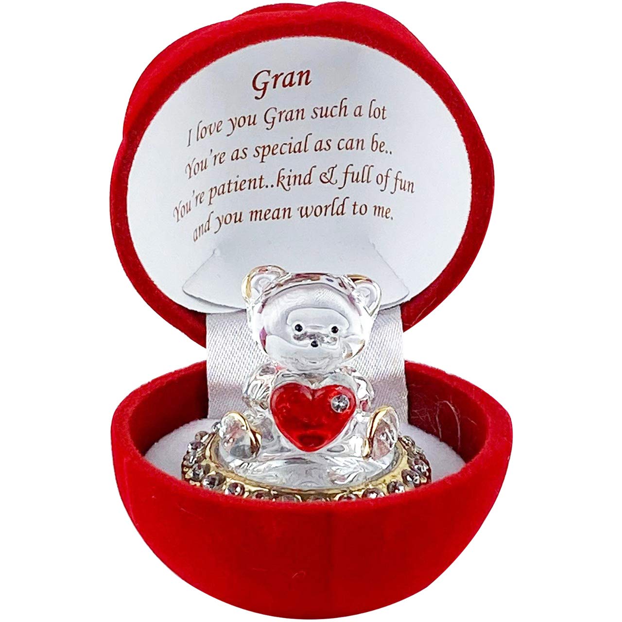 Saffri Red Rose Teddy Bear Gran Gift Grandma Granny Christmas Xmas Mothers day Birthday Anniversary Present