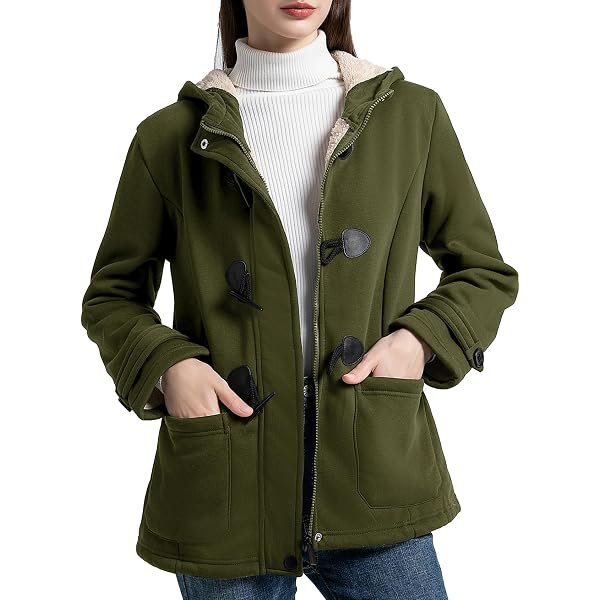 Amazon.com: LMSXCT Womens Fashion Horn Button Woolen Thicken Coat