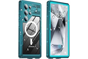 Haireca for Samsung Galaxy S24 Ultra Case Waterproof, [Fit for Magsafe] [IP68 Underwater] [12FT Military Shockproof], Built-in Screen & Lens Protector, Full Body Protection for S24 Ultra 6.8", Teal