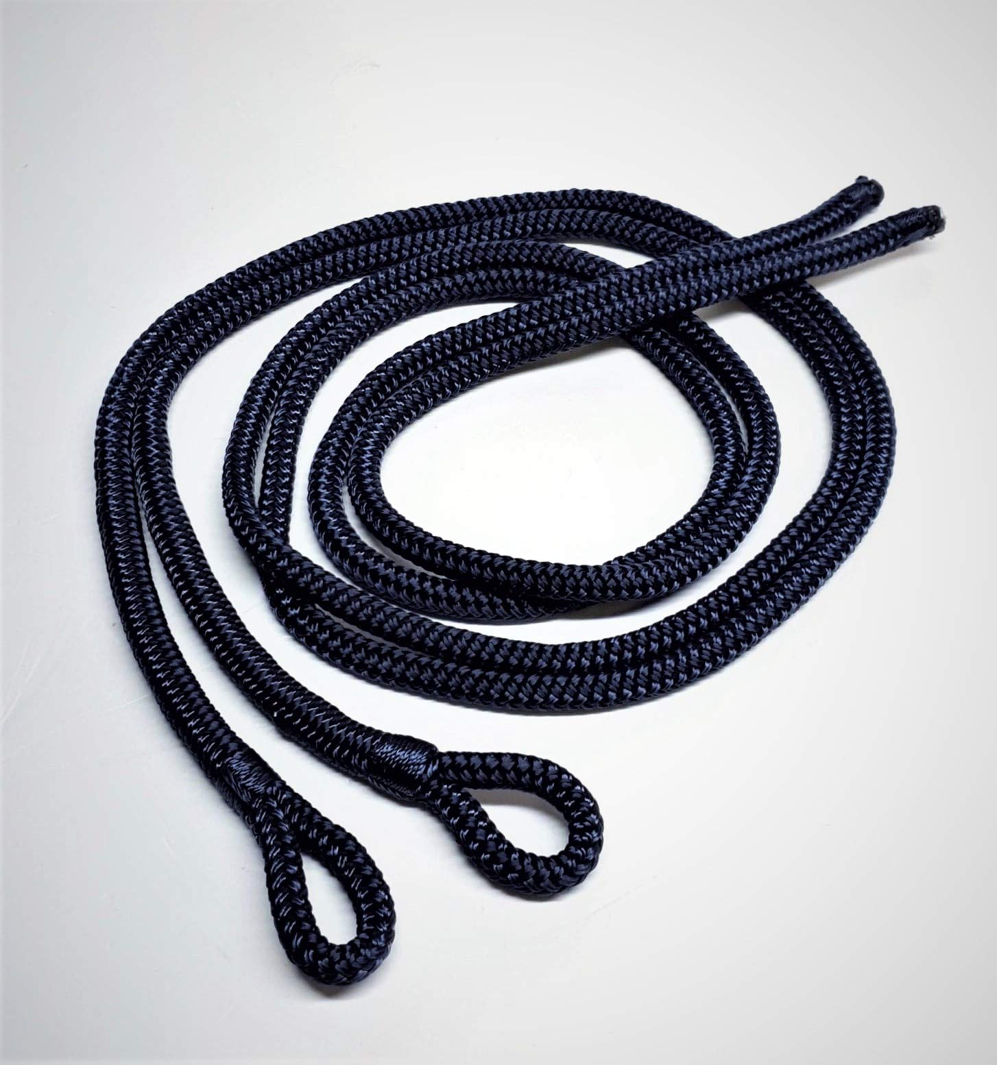 10mm Fender lines 1.5mt / 2.5mt Braid on Braid Whipped Stitched Fender Rope Tie Pack of 2 (Navy, 1.5mt) — image 1