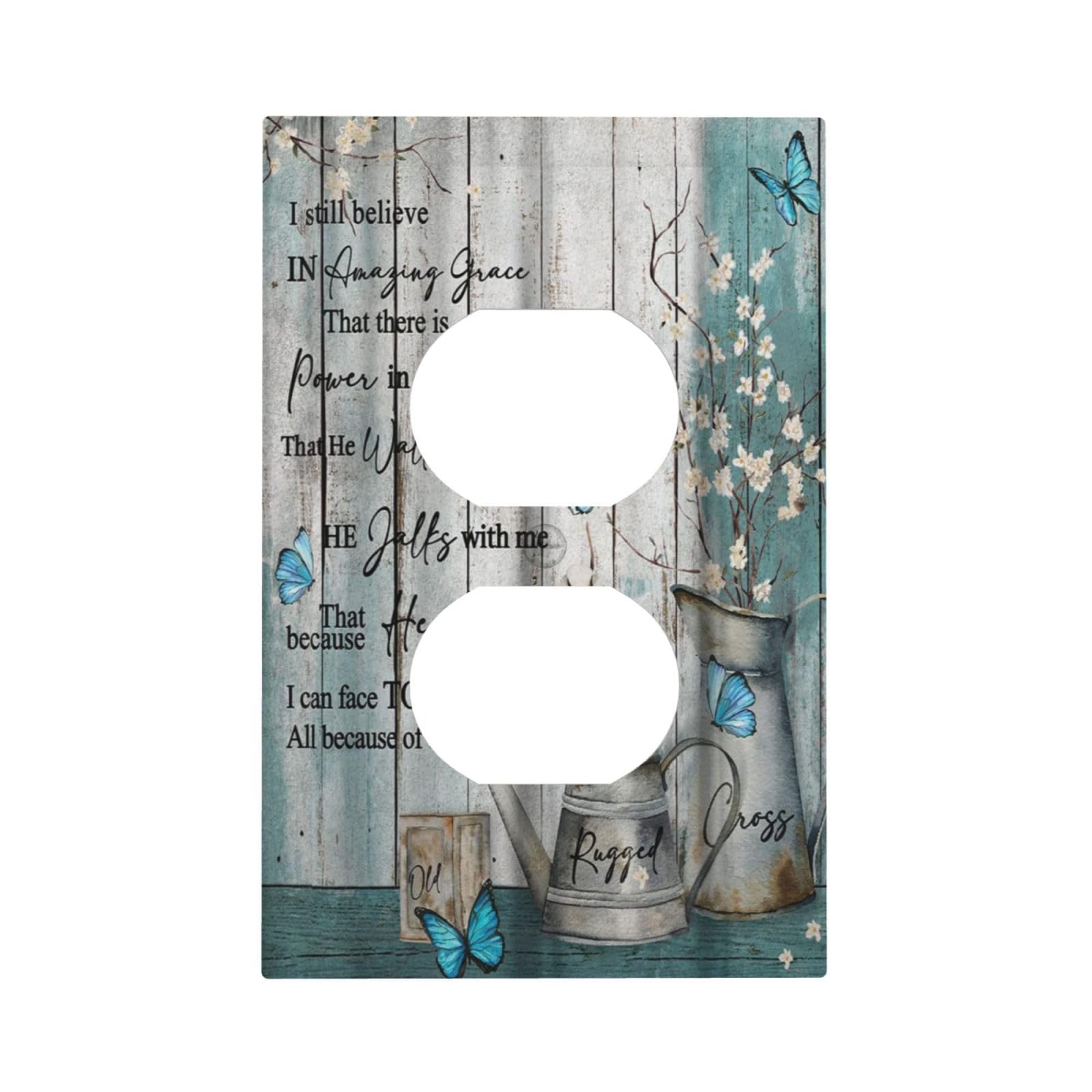 Vintage Teal Butterfly Inspirational Quotes Wood