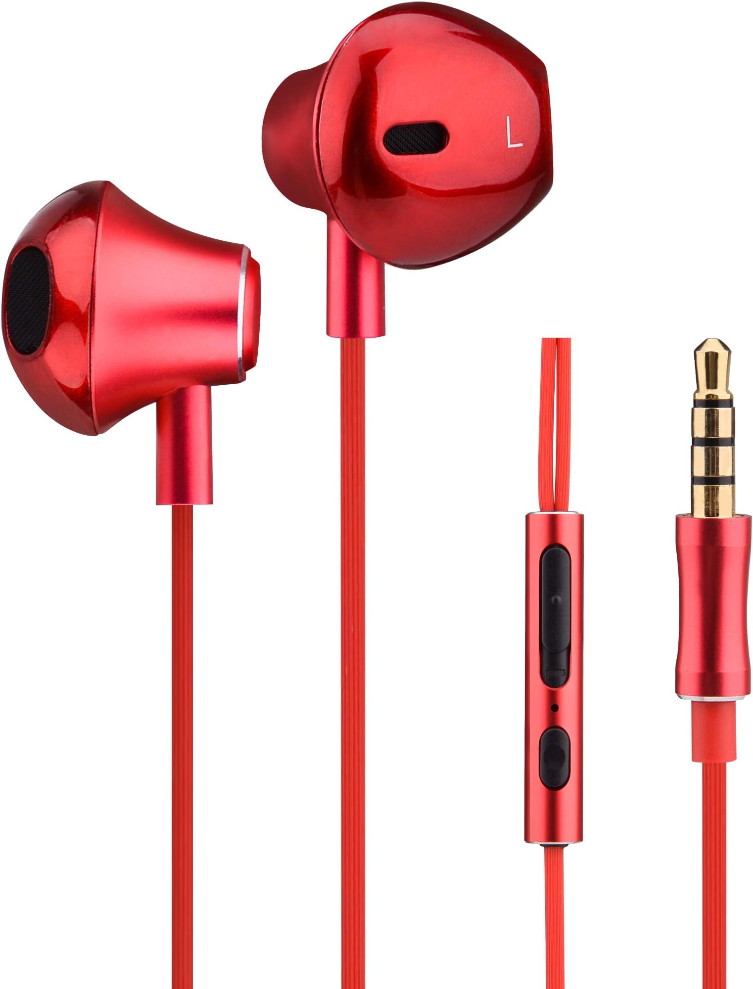 Noise Isolating in-Ear Earphones Headphones with Microphone and Volume Control, Stereo Bass Wired Earbuds Headset Compatible with iPhone iPad Samsung Honor Huawei Galaxy