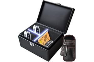 GALTUNMY Faraday Box for Key Fob with Divider, RFID Signal Blocking Box for Car Keys, Keyless Entry Safe Protector & 1 Faraday Anti-Theft Shielding Pouch