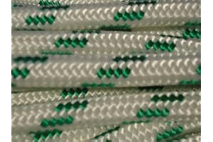 BLUE OX ROPE 7/16 Inch Double Braid Polyester Rope, White and Green (150 feet)