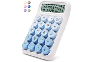 Exlliy Mechanical Switch Calculator, 10 Digits, Large LCD Display, Purple, Big Buttons, Aesthetic