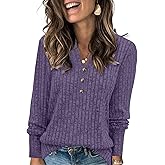 XMTOPYE Sweaters for Women Fashion Long Sleeve Tops Pullover V Neck Casual Loose Sweatshirt