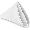 Lann's Linens - 1 Dozen 20" Oversized Cloth Dinner Table Napkins - Machine Washable Restaurant/Wedding/Hotel Quality Polyester Fabric - White