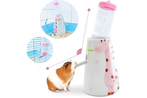 Guinea Pig Water Bottle, Small Animal Water Bottle No Drip, OVERTANG 2 in 1 125ml Rodent Pet Water Bottle No Drip for Cage Hanging Water Feeding Bottles Auto Dispenser for Hamster Guinea Pig Rabbit
