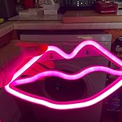 Pink Sexy Hanging Usb Battery Operated Neon Light Night Lamp Led Lips Neon Sign For Wall Kids Room Party Wedding Bar Decoration