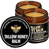 AROART 2Pack Beef Tallow for Skin tallow and honey balm Beef Tallow for Face Hydrating Tallow Balm with Raw Honey and Beeswax Grass-Fed Beef Tallow Valentines day gift for women(Unscented)