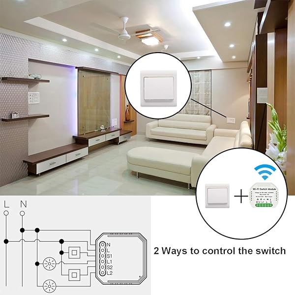 Interruptor WiFi Smart Switch Mini Rel Mdulo Receptor Inteligente Comando de Voz Alexa y Google Home IFTTT AC 220V