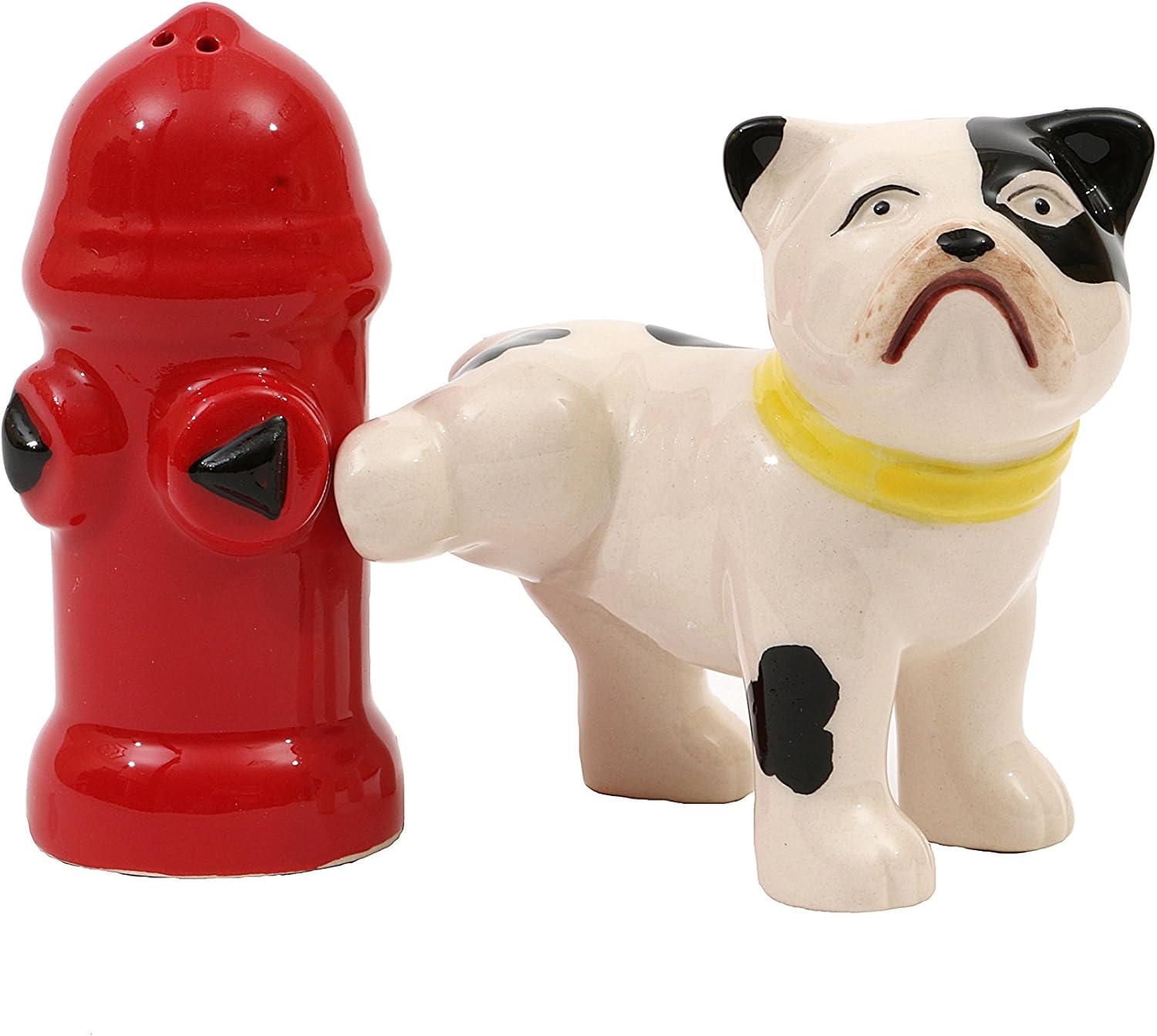 Creative CoOp Hand Painted Dog & Fire Hydrant Shaped Salt