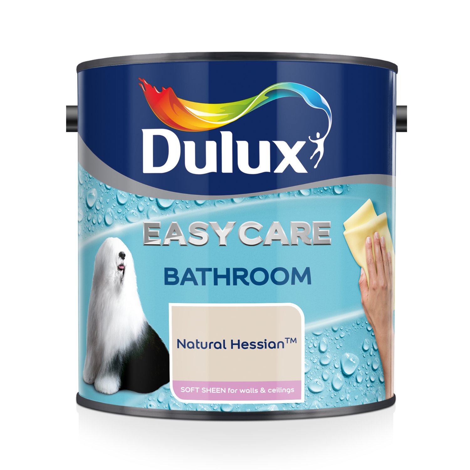 Dulux Easycare Bathroom Soft Sheen Emulsion Paint For Walls And Ceilings Natural Hessian 2.5L