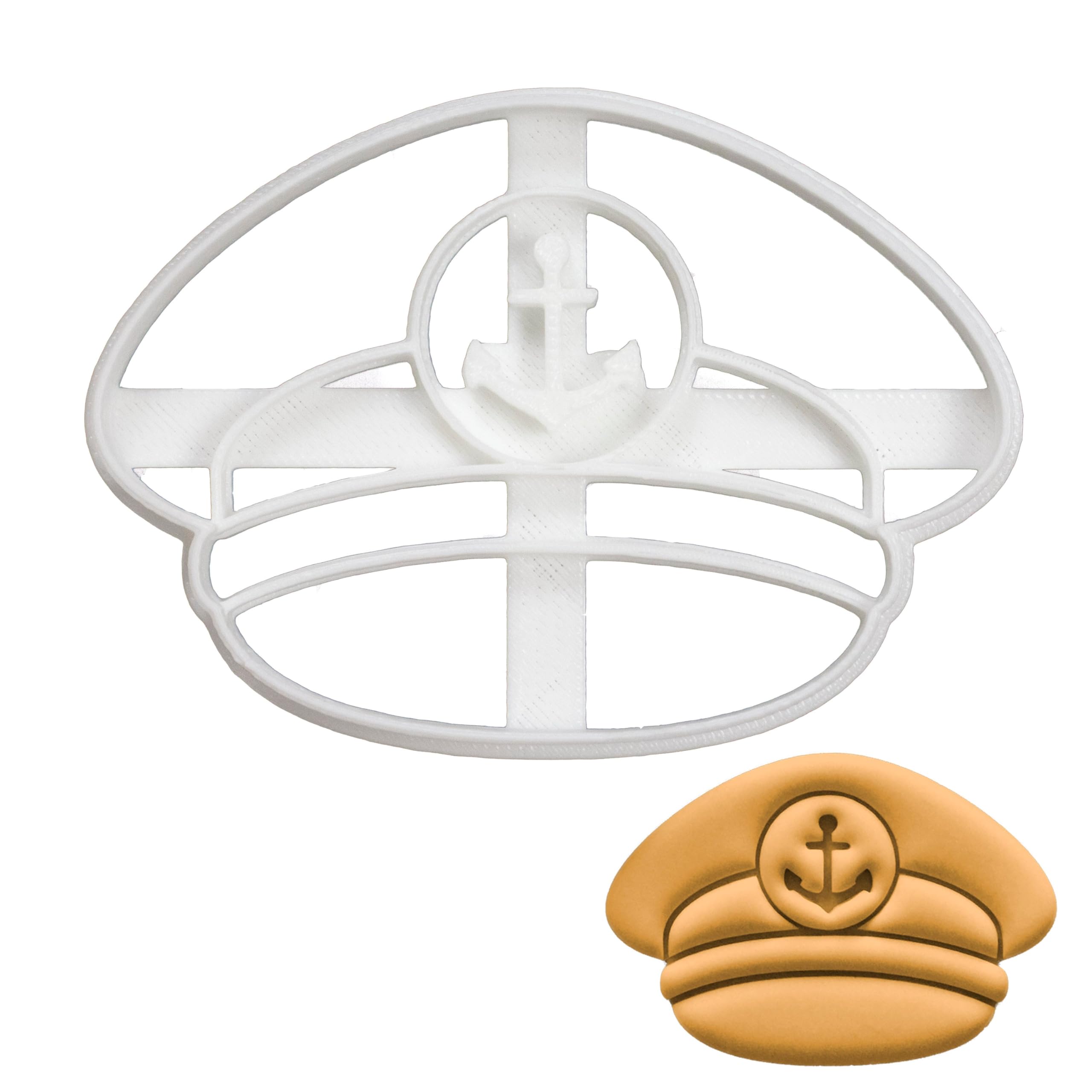 BAKERLOGY Captain's Hat Cookie Cutter - Detailed Biscuit Cutter Design for Baking and Crafts, Ideal on Fondant, Dough, Clay
