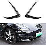 Xipoo Fit Tesla Model 3 Front Fog Light Trim Cover 2pcs for Tesla Model 3 2017 2018 2019 2020 2021 (ABS Black)