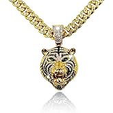PHOEGRAY Miami Mens Cuban Link Chain Silver Gold Plated Bling Cuban Necklace Diamond Chain for Men iced out chain Hip Hop Jewelry