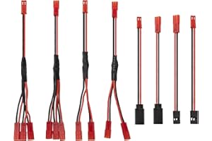 VGOOHOBBY 8Pcs JST Plug Y Splitter,JST to JR Male Female Wire Adapter JST Y-Harness Connectors Parallel Extension Cable Compatible with Traxxas TRX-4 RC Crawler Receiver ESC Winch Cooling Fan Led Lights