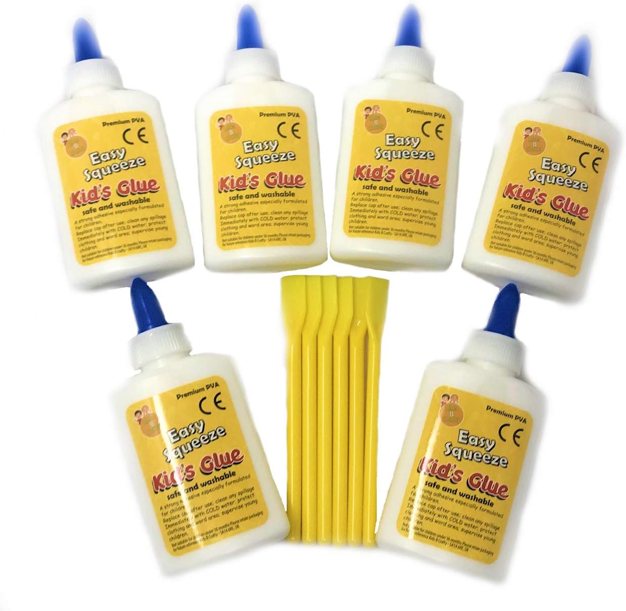 PVA Glue for Crafting and Slime, Craft Glue for Kids Washable White School Adhesive with 12 Spreaders, 12 x 50ml Bottles - Image 3