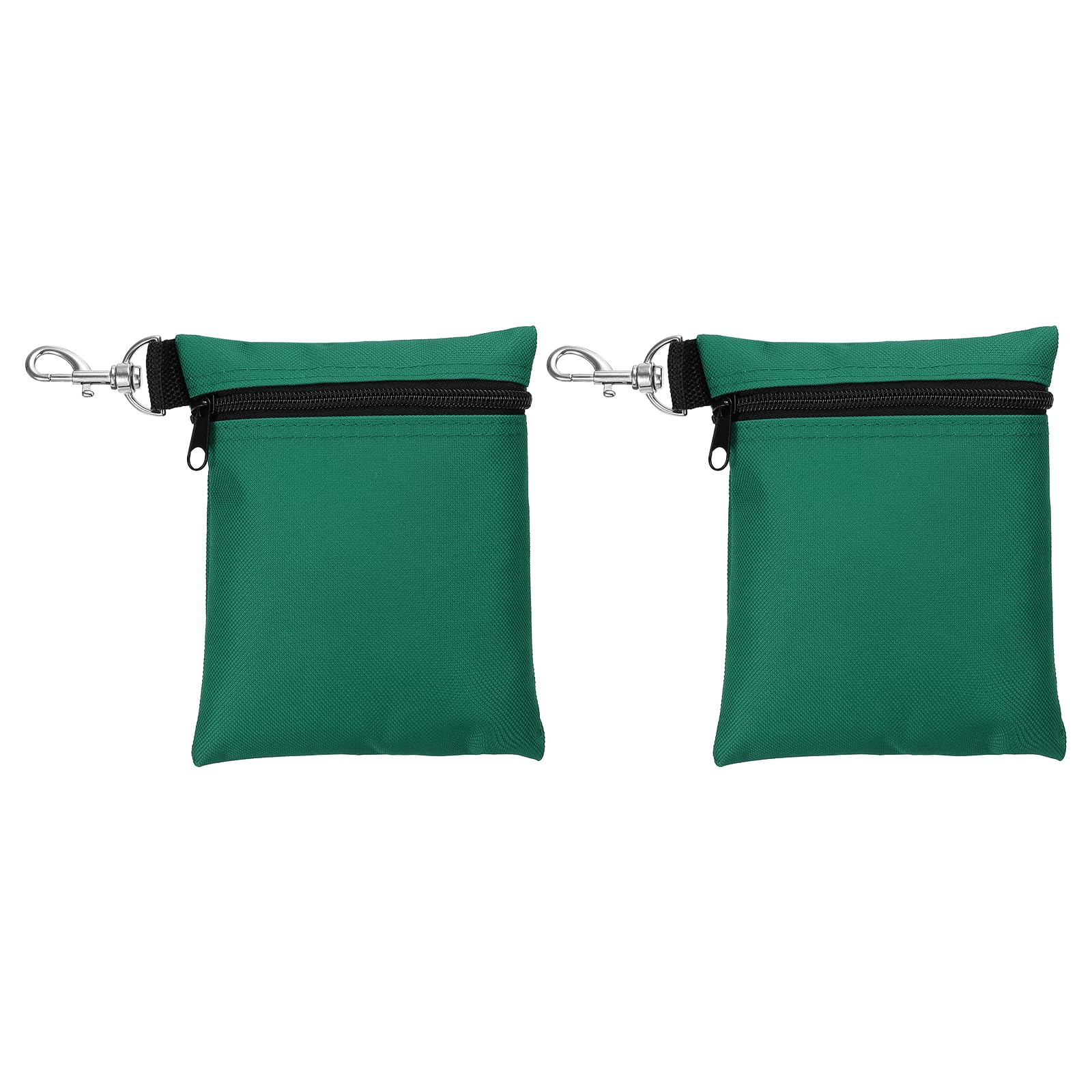 PATIKIL Zipper Golf Tee Pouch 6.7 x 5.5 Inch, 2 Pack Valuables Golf Tee Bag Golf Bag Accessories with Clip for Men Women Storage, Dark Green