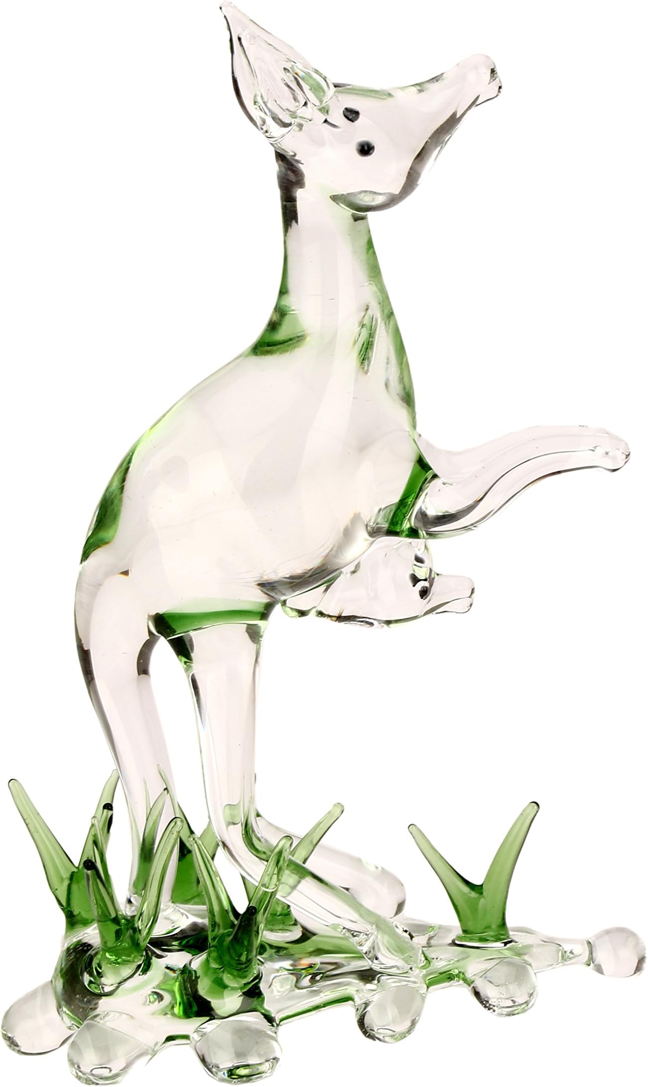 Little Innocent Kangaroo Playing in Grass Ground Animal Figure, Statue, Showpiece Handmade Crystal Showpiece by Somil for House Decoration, Car Dashboard, Gift