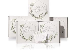 Tavenly Will You Be My Maid of Honor Proposal Box With Lids - Cute & Elegant Floral Print - Gift Ideas for Brides Tribe Invit
