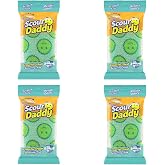 Scrub Daddy Scour Daddy Essentials, Pack of 4 | Scourers Sponge, Non Scratch Scouring Pads, Heavy Duty Scourer Pad for Cleaning Dishes, Alternative to Metal Kitchen Scourers