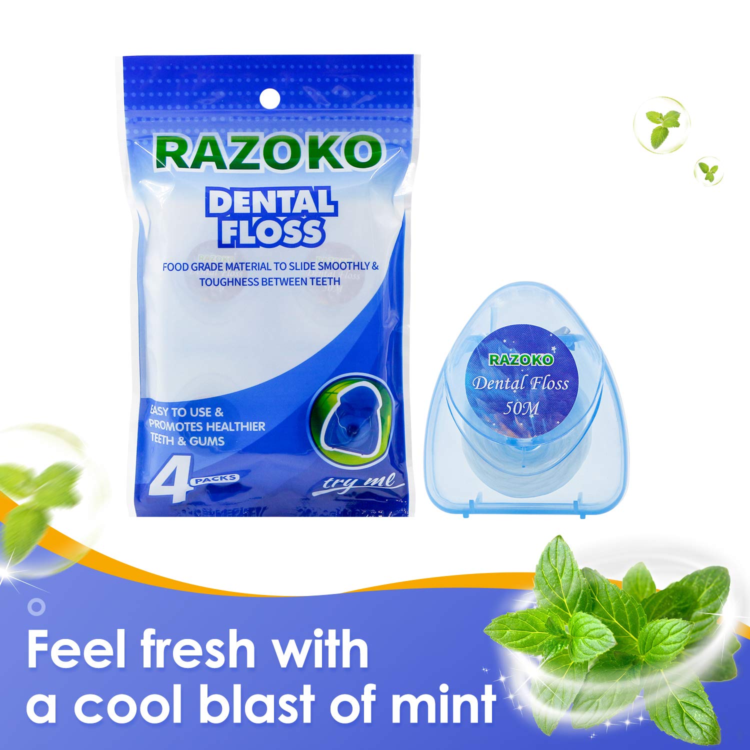 Dental floss Clean Flosser Mint 50m (Pack of 8)