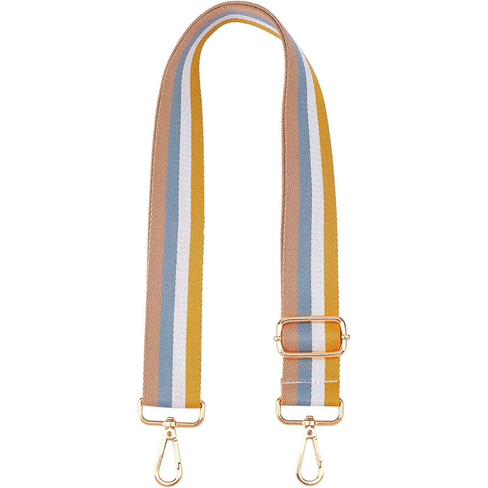 SUPERFINDINGS 1Pc Purse Strap Replacement 3.8cm Wide Shoulder Strap 72~130cm Long Stripe Pattern Adjustable Handbag Straps with Gold Alloy Swivel Clasps for Purse Handbags Crossbody Canvas Bag