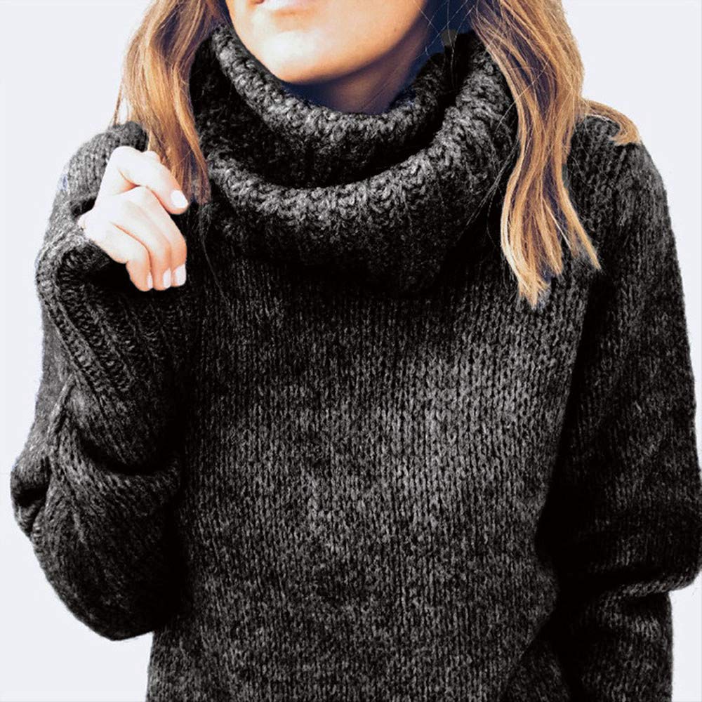 titap s-3xl women long sleeve loose turtleneck knitted sweater jumper pullover top blouse