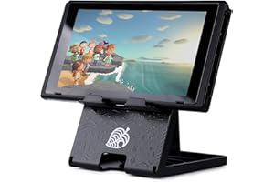 Tscope Switch Stand for Nintendo, for Animal Crossing Adjustable Switch 2 / Lite/OLED Compact Portable Foldable Holder for Nintendo Accessories (Black)