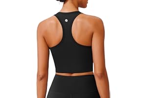 PINSPARK Sports Bra Longline Racerback Tank Tops for Women Padded Workout Yoga Top