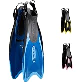 Cressi Snorkeling Fins, Palau, Adjustable Open Heel, Travel Fins for Adults | Quick-Adjust Buckle, Lightweight &amp; Comfortable, Efficient Propulsion, Diving Fins, Scuba Fins, Snorkel Gear, Made in Italy