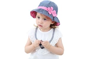 JERAGUE Toddler Kids Baby Girl Sun Hat Floppy Cotton Summer Hat 50+ SPF Protective