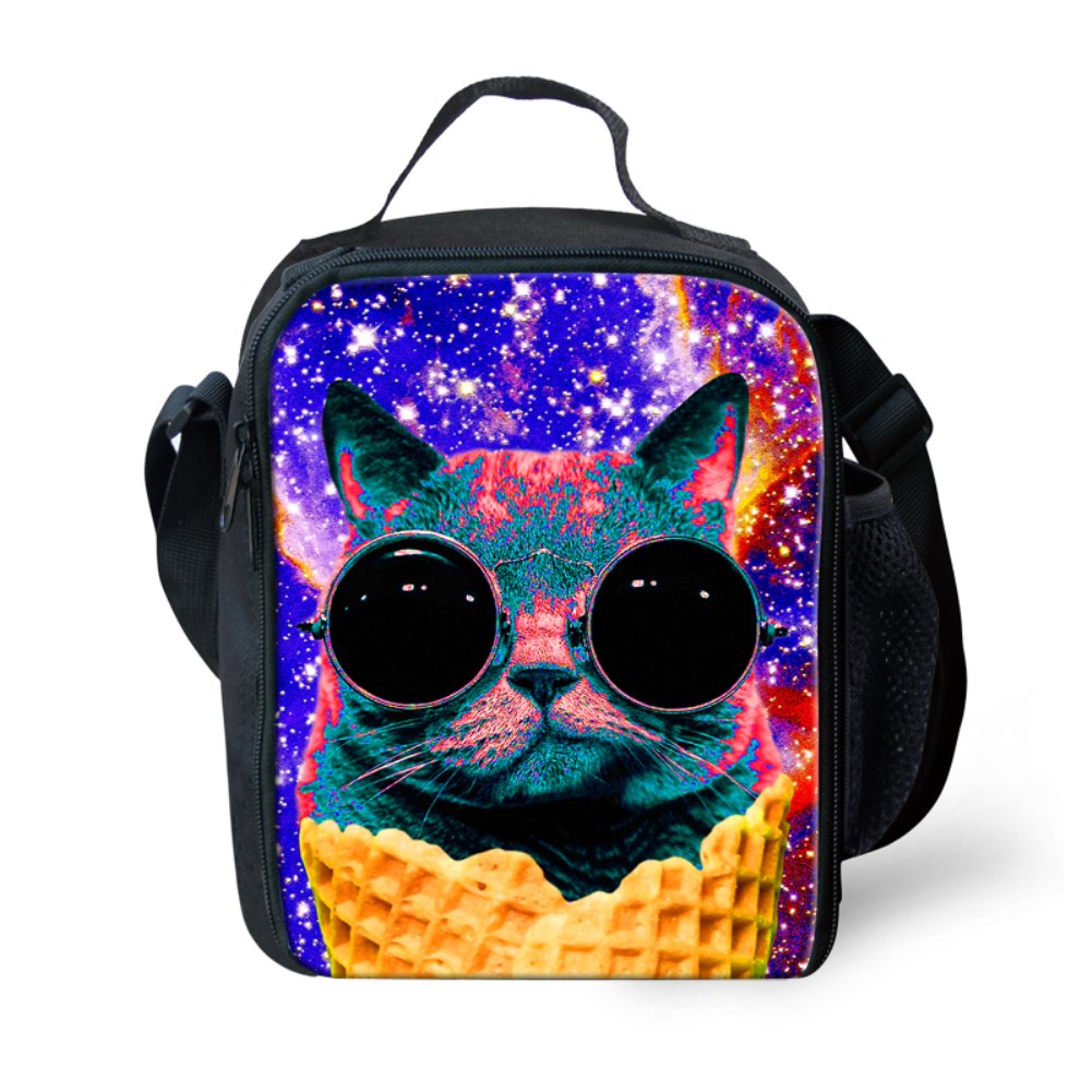 Showudesigns Wonderful Galaxy Star Cat Lunch Bag Primary Kids Lunch Box