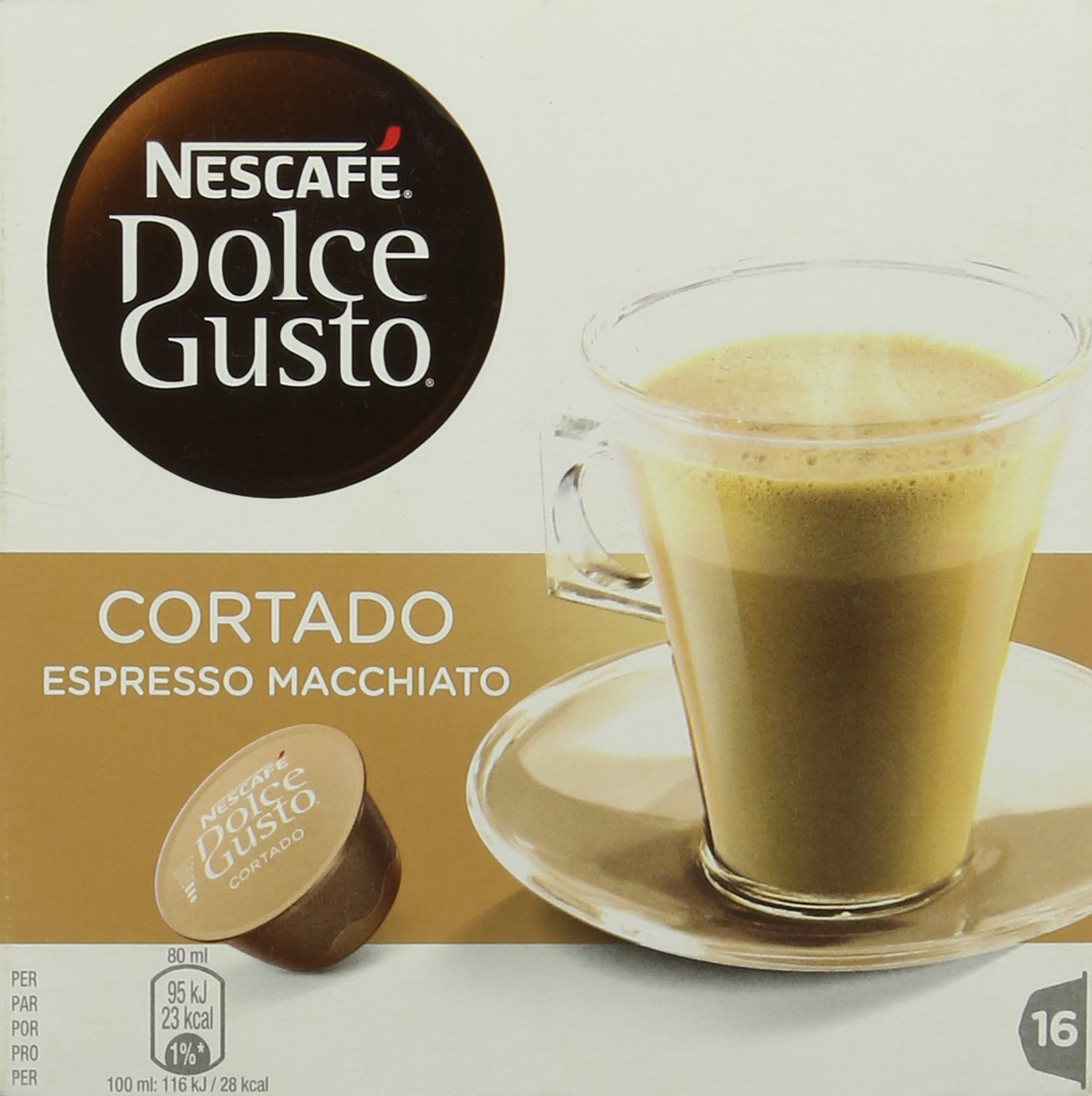 NESCAFÉ Dolce Gusto Cortado Espresso Macchiato Coffee Pods, 16 Capsules