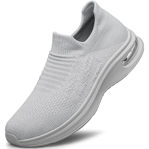 Mens Walking Shoes Slip on Lightweight Running Shoes Workout Athletic Tennis Shoes Gym Sneakers